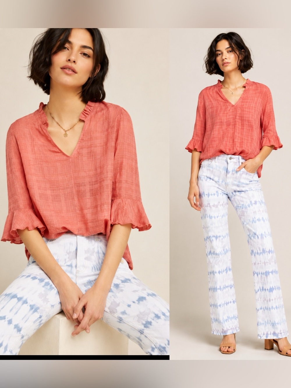 Anthropologie Dolan Tandy Ruffle Top